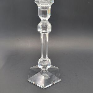 Val St. Lambert Candlestick Holder 9 1/2" Belgium Fine Crystal Gardenia Vtg